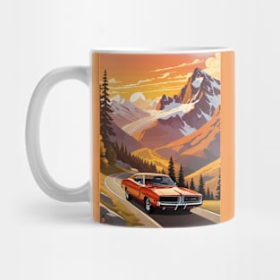 Classic American Orange Charger Muscle Car Mug